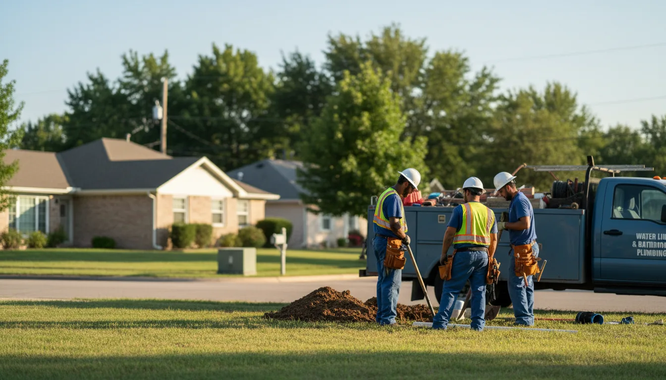 Residential water line and bathroom plumbing service in Tensed, ID